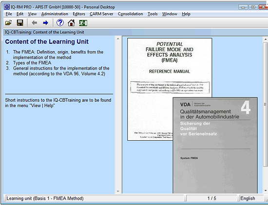 컴퓨터기반 학습 (CBT with standardized learning units) 샘플화면